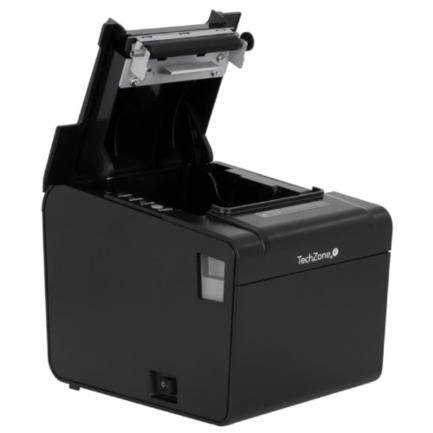 Impresora Térmica TechZone TZBE102 80mm Vel 250mm/s 203dpi  USB/Serial/RJ45/RJ11 Cortador Manual 1 Año Garantía
