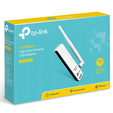 Adaptador Wi-Fi USB TP-Link TL-WN722N N150 150Mbps 2.4GHz Antena Desmontable 4dBi