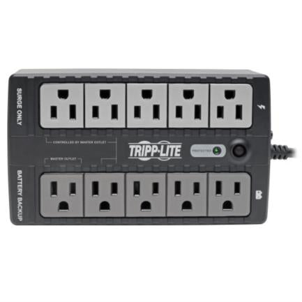 UPS Tripp Lite Standby 550VA 300W 10 NEMA 5-15R Outlets 120V 50Hz/60Hz 5-15P Plug