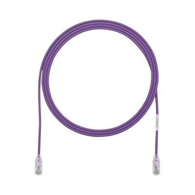 Cable de Parcheo TX6, UTP Cat6, Diámetro Reducido (28AWG), Color Violeta, 3.05 Metros (10 Pies)
