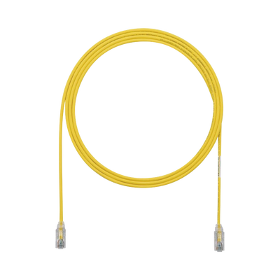 Cable de Parcheo TX6, UTP Cat6, Diámetro Reducido (28AWG), Color Amarillo, 1.22 Metros (4 Pies)