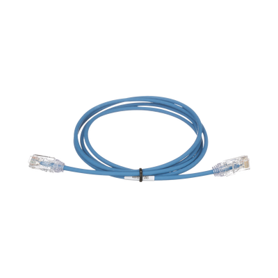 Cable de Parcheo TX6, UTP Cat6, Diámetro Reducido (28AWG), Color Azul, 1.83 Metros (6 Pies)