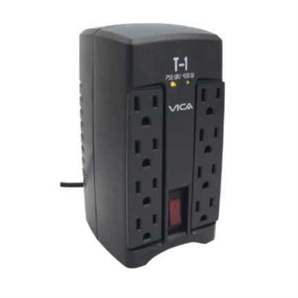 Vica T-1 Electronic Voltage Regulator 750VA/400W 8 Outlets LED Indicators