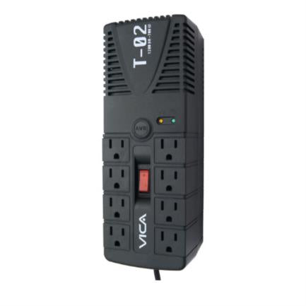 Vica Electronic Regulator T-02 Voltage 1200VA/700W 8 Outlets LED Indicators