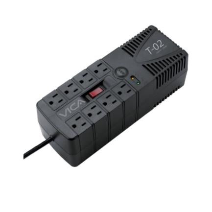 Vica Electronic Regulator T-02 Voltage 1200VA/700W 8 Outlets LED Indicators