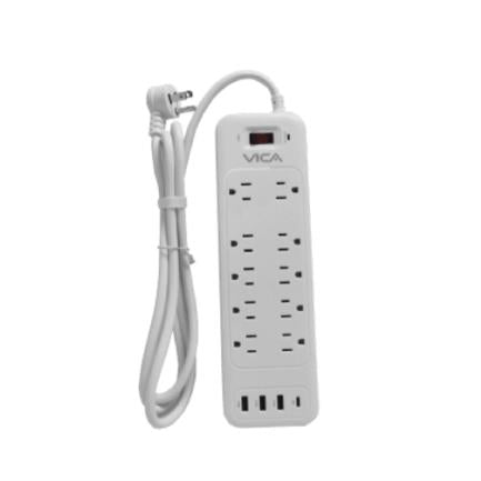 Vica USB 9P Surge Protector with 10 Outlets, 3 USB Ports and 1 Type C Port