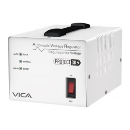 Vica Protect 3K 3000VA/1800W Voltage Regulator 4 Outlets for Appliances LED Display 3-Year Warranty