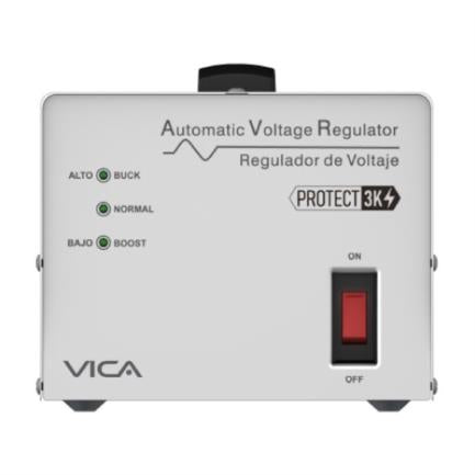 Vica Protect 3K 3000VA/1800W Voltage Regulator 4 Outlets for Appliances LED Display 3-Year Warranty