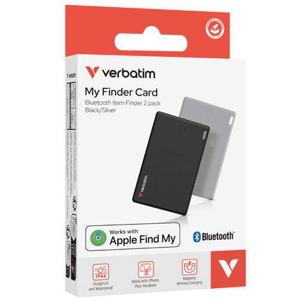 Verbatim My Finder Bluetooth Card Locator 2-Pack Black Silver