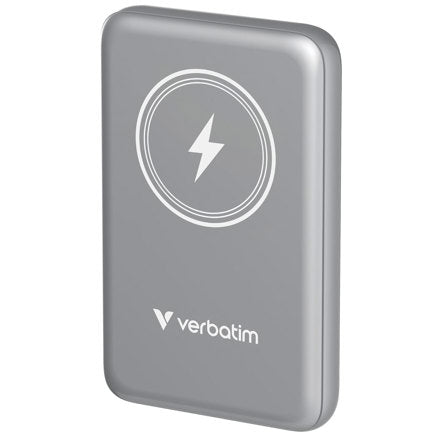 Verbatim Charge and Go Magnetic Wireless Power Bank 10000 mAh Gray
