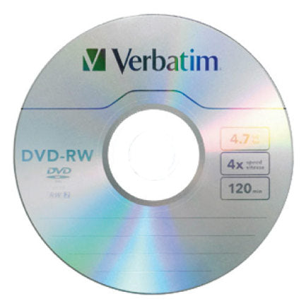 VERBATIM DVD-RW 4.7GB 4X 120 minutes W/Tray Spindle C/30