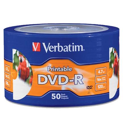 VERBATIM DVD-R 4.7GB 16X White Printable C/50
