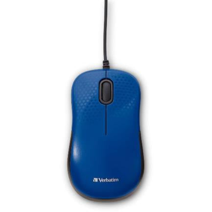 VERBATIM Silent Wired Optical Mouse - Blue