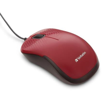 VERBATIM Silent Wired Optical Mouse - Red