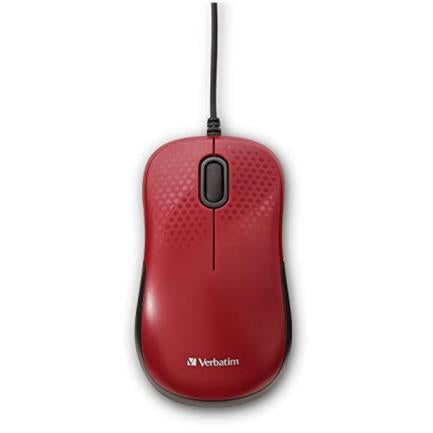 VERBATIM Silent Wired Optical Mouse - Red