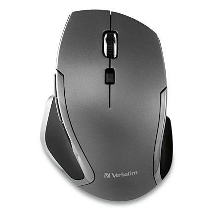 Verbatim Deluxe 6-Button Wireless Mouse with LED Lighting, Graphite Color, Ideal for Notebooks