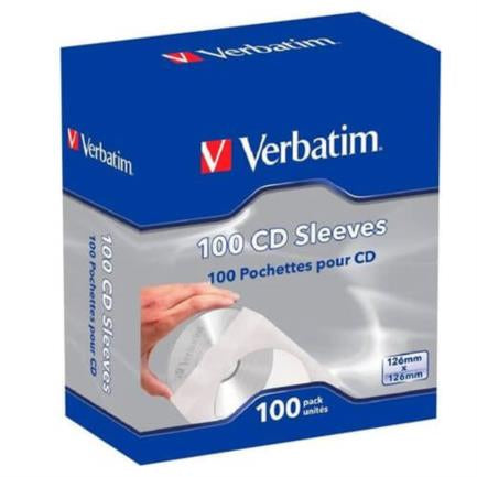 Verbatim CD/DVD Windowed Paper Sleeves - Pack of 100