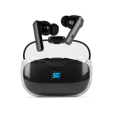 Vorago Start The Game ESB-301-PRO Bluetooth TWS Touch Earbuds with LED Charging Case, Black