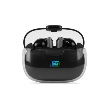 Vorago Start The Game ESB-301-PRO Bluetooth TWS Touch Earbuds with LED Charging Case, Black