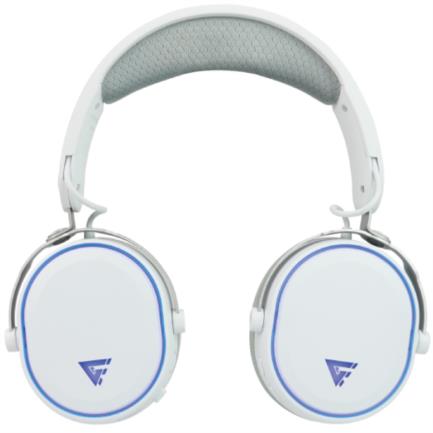Game Factor HSB600 Wireless RGB Gaming Headset Triple Connectivity Removable Microphone 7.1 Surround White