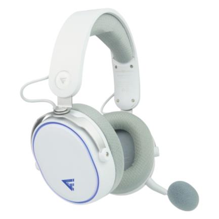 Game Factor HSB600 Wireless RGB Gaming Headset Triple Connectivity Removable Microphone 7.1 Surround White