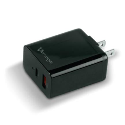 Vorago Quick Charge Wall Charger AU-350 3.0A PD 20W USB A-C Black