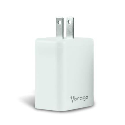 Vorago Quick Charge AU-350 Wall Charger 3.0A PD 20W USB A-C White