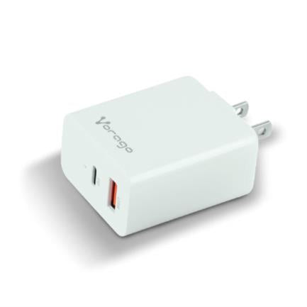 Vorago Quick Charge AU-350 Wall Charger 3.0A PD 20W USB A-C White