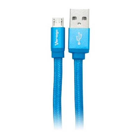 Vorago CAB-113 Blue USB 2 to Micro USB Cable 1 Meter Bag