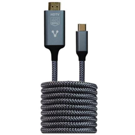Vorago CAB-310 Type C to HDMI 4k 1.8m Copper/Aluminum Black Converter Cable