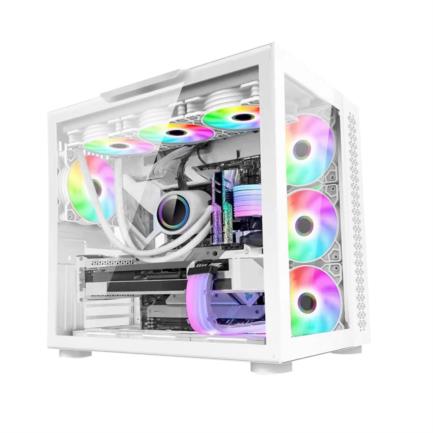 Game Factor CSG700 ATX Fishtank Case Tempered Glass Side Panel USB 2.0/3.0 White