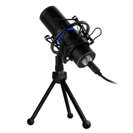 Game Factor MCG700 Professional LED Microphone Volume Adjustment Anti-Pop Stand USB Black
