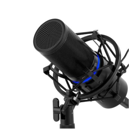 Game Factor MCG700 Professional LED Microphone Volume Adjustment Anti-Pop Stand USB Black