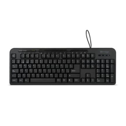 Vorago KB-204 Wired Multimedia USB Keyboard, Black