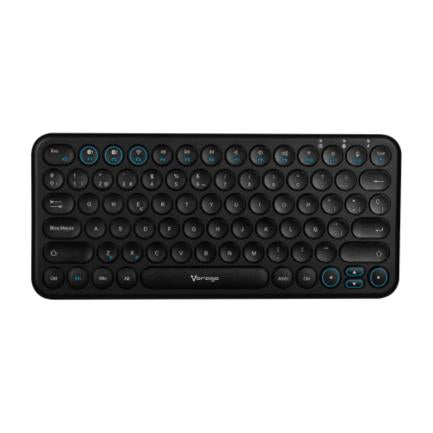Vorago KBW-400 Slim Rechargeable Type-C 2 Bluetooth + Wireless Keyboard Black