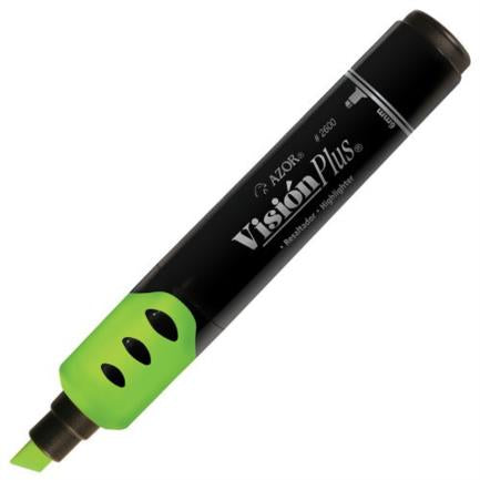 Vision Plus Fluorescent Green Highlighter Marker, Pack of 12