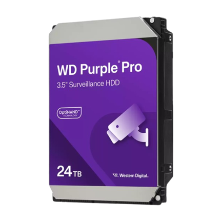 Western Digital Purple Pro Surveillance 24TB Internal Hard Drive SATA 6 Gb/s 512MB Cache 3.5"