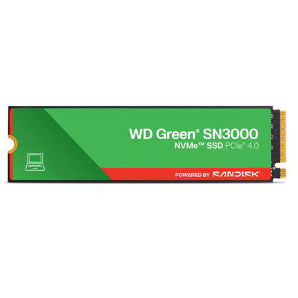 Western Digital 500GB Green SN3000 PCIe Gen4x4 NVMe Internal SSD - Read and Write