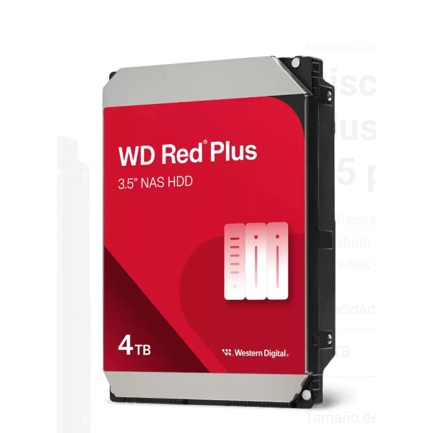 Western Digital 4TB Red Plus NAS 3.5-inch SATA Hard Drive up to 180MB/s 5400 RPM - 128MB cache