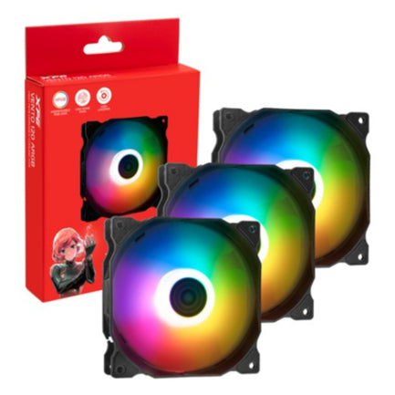 Kit 3 Thermaltake VENTO 120 ARGB PWM 120mm Black Fans