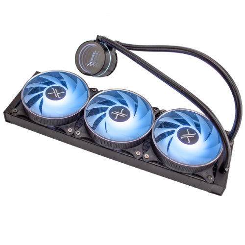 Liquid Cooling Xzeal 360mm Round XZ-411 CPU 3Fanx120mm ARGB 3-pin+PWM 4-pin+Secure INTEL/AMD Black