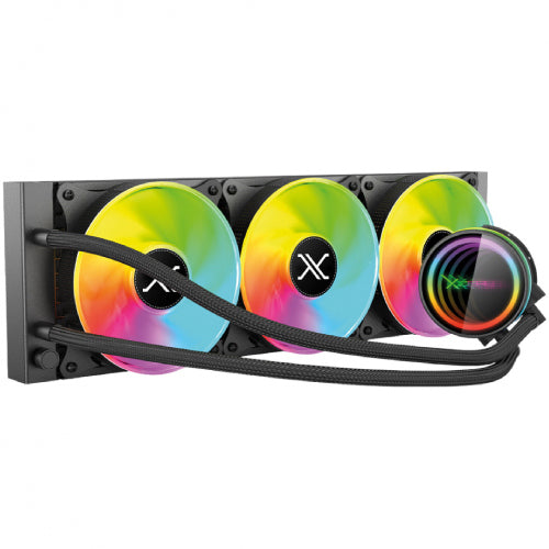 Liquid Cooling Xzeal 360mm Round XZ-411 CPU 3Fanx120mm ARGB 3-pin+PWM 4-pin+Secure INTEL/AMD Black