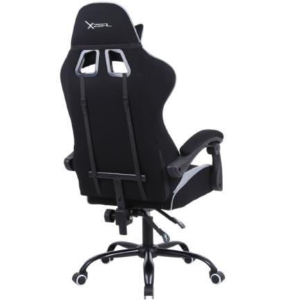 Silla Gamer Xzeal XZ20 Tela Foam Reclinable 140° Base de Metal Piston Clase 3 115Kgs Brazos Fijos Negro-Gris