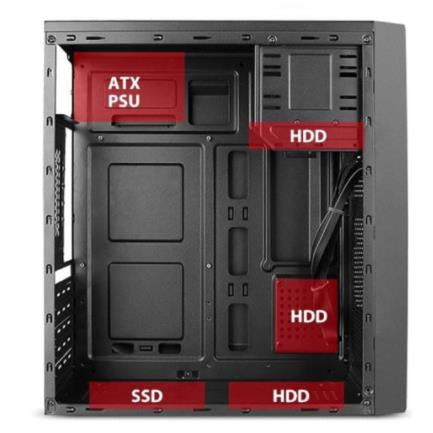 Stylos Midi-Tower ATX/Micro-ATX/Mini-ITX USB 3.0 Case with 500W PSU, No Fans Installed, Black