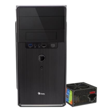 Stylos Mini-Tower Micro-ATX/Mini-ITX USB 3.0 Case with 500W PSU, No Fans Pre-installed, Black/Red