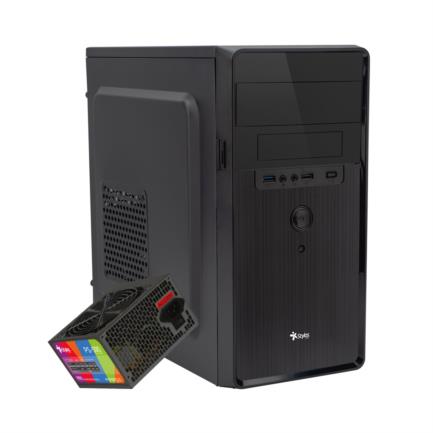 Stylos Mini-Tower Micro-ATX/Mini-ITX USB 3.0 Case with 500W PSU, No Fans Pre-installed, Black/Red