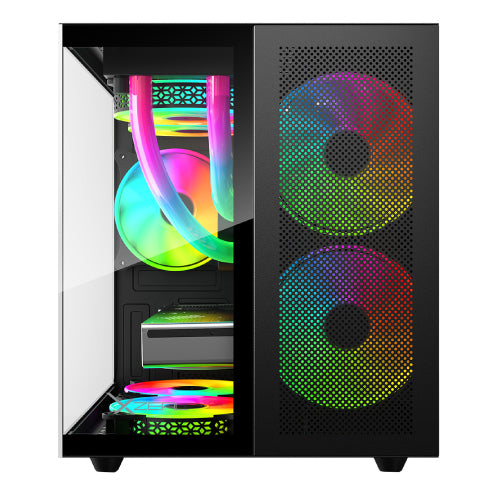 Xzeal CUBO Mini-Tower Micro-ATX/Mini-ITX Case USB 2.0/3.0 No PSU 3 Fans Installed Black