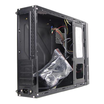 Gabinete Oficina Keelan Slim ITX Stylos 2xUSB 1.0 1xUSB 3.0 puerto 3.5mm línea roja con fuente de poder 550W
