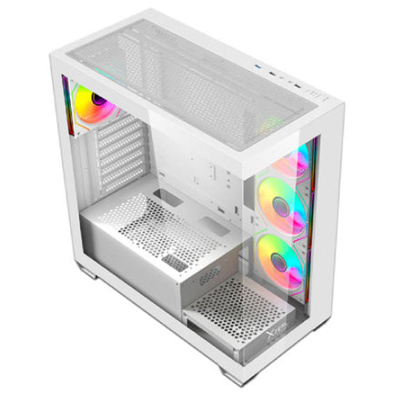 Xzeal YRDEN XZ-140 Midi-Tower ATX/Micro-ATX/Mini-ITX USB 2.0/3.0 Case, Power Supply Not Included, 4 Fans Installed, White