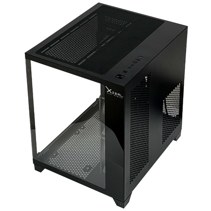 Xzeal Panzer II Cube M-ATX/ITX Case 2xUSB1.0 + 1x USB3.0 + 3.5mm + 3 ARGB Fans Black